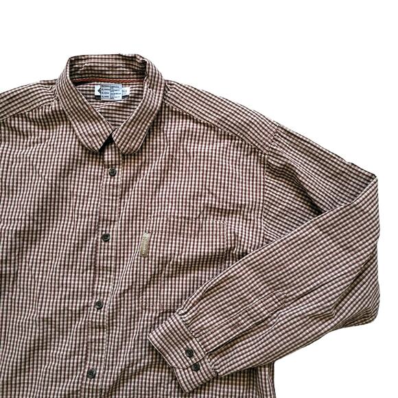Columbia Sportswear Brown Plaid Button Down Shirt Long Sleeve Shirt Men Sz XL - Picture 6 of 6